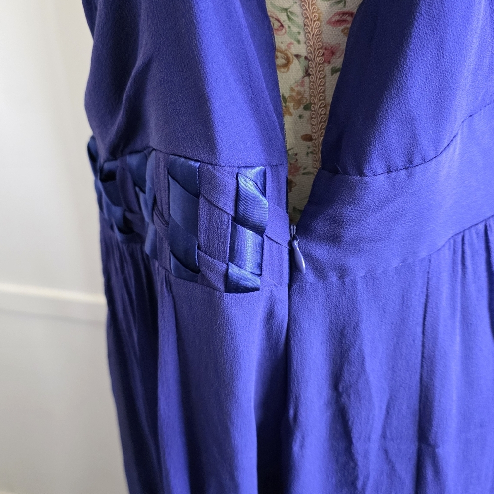Robbie Bee Royal Blue Midi Dress Silk  Size 18W - Picture 5 of 8